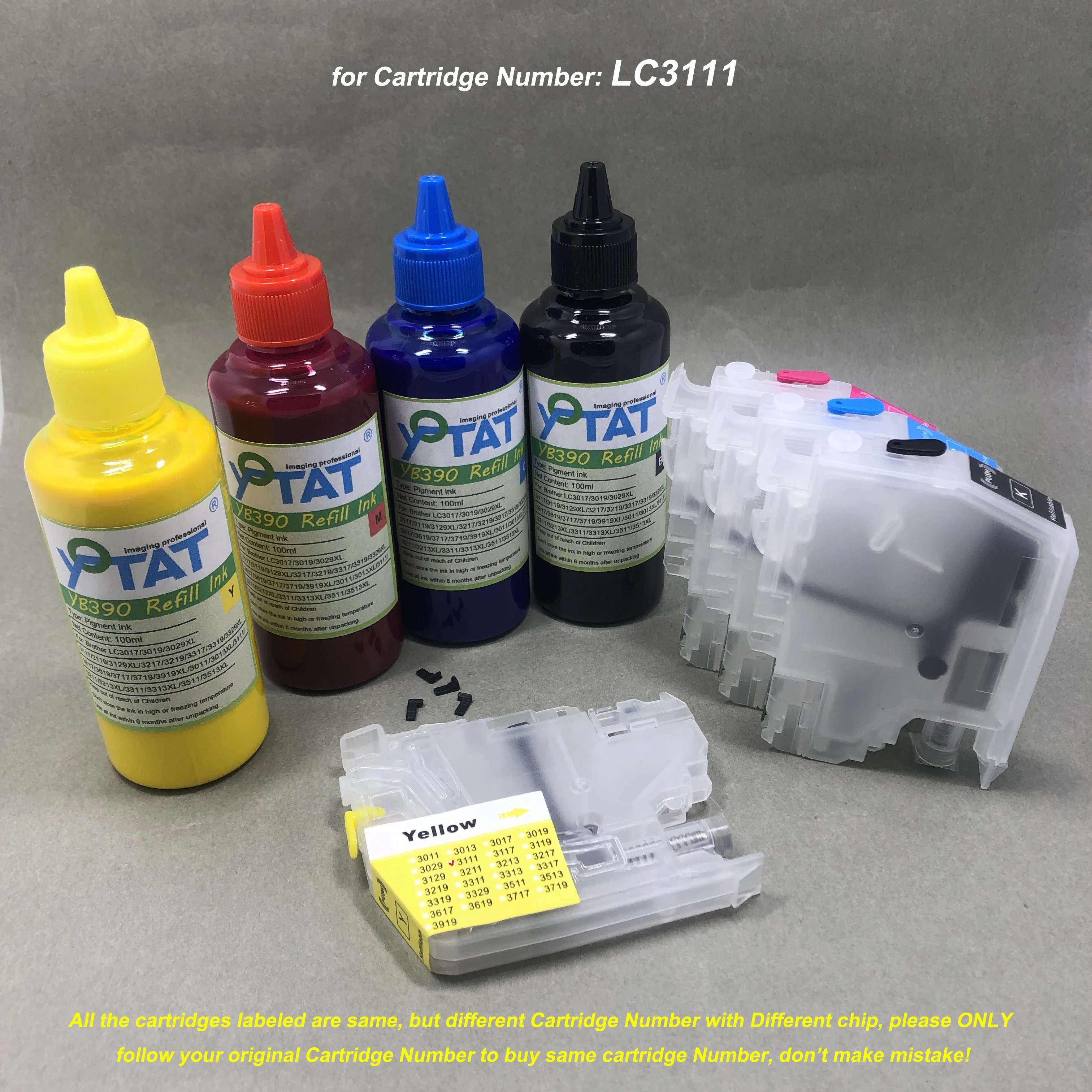 

LC3111 Empty Refillable Ink Cartridge Pigment Ink for Brother DCP-J972N DCP-J973N-W/B DCP-J572N MFC-J893N DCP-J582N MFC-J903N