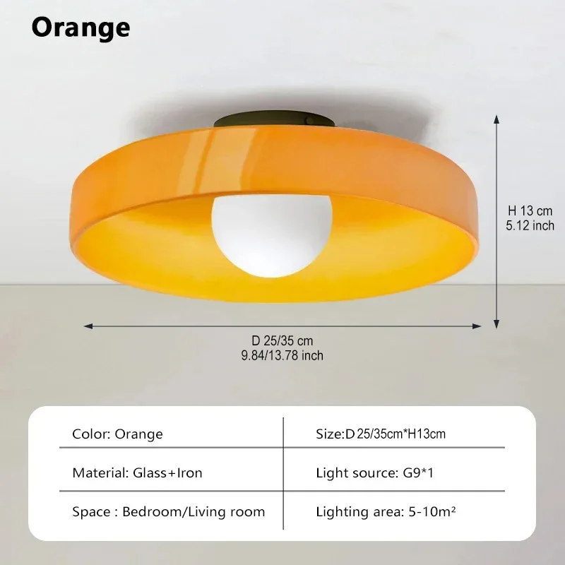 Nordic LED Glazen Plafondlamp Eenvoudige Retro 25/35 cm Multi Kleur G9 Slaapkamer Woonkamer Foyer Studie decoratieve Verlichtingsarmaturen