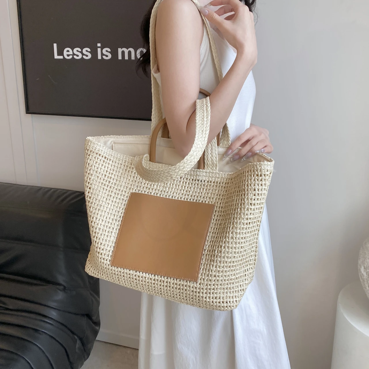 2024 New Summer Straw Bag For Brand Designer Woven Handbag Rattan Bag Large Capacity Beach Shoulder Bag Travel Female Bolsas