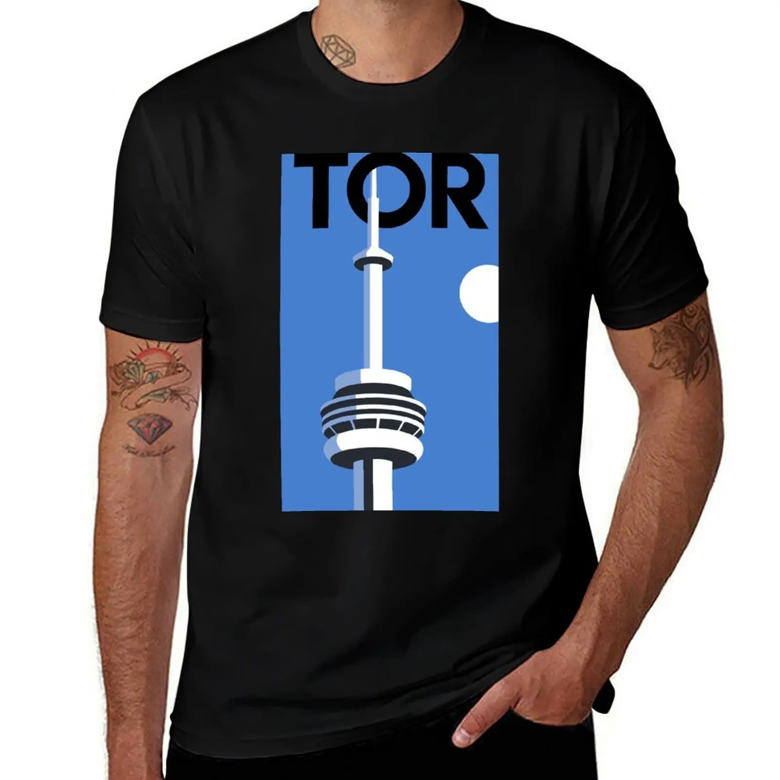 

Toronto, Canada Minimalist Poster Featuring the CN Tower T-Shirt t shirt custom print men t shirt cotton 100% T-Shirt