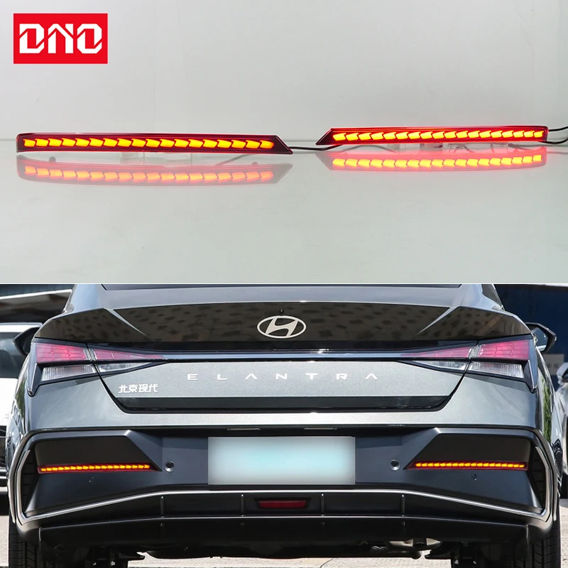 

Car LED 12V Rear Bumper Lamps For Hyundai Elantra 2023 2024 Brake Light Turn Signal Backup Reflector Lamp Taillight Fog lamps