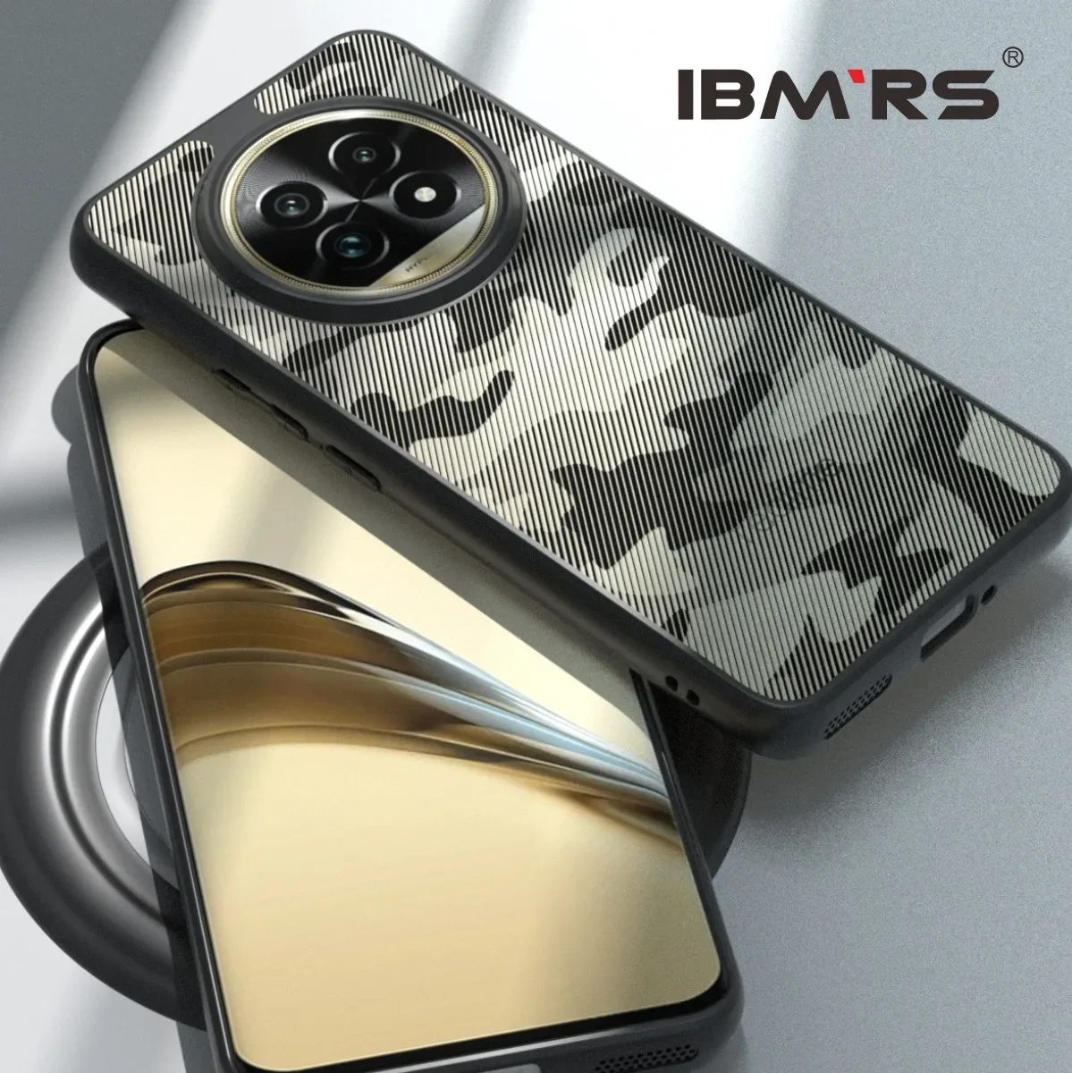 

IBMRS for Realme 13 Pro Case,(2X Military Grade Drop Tested / 4ft Drop Protection) - Clear Black camo