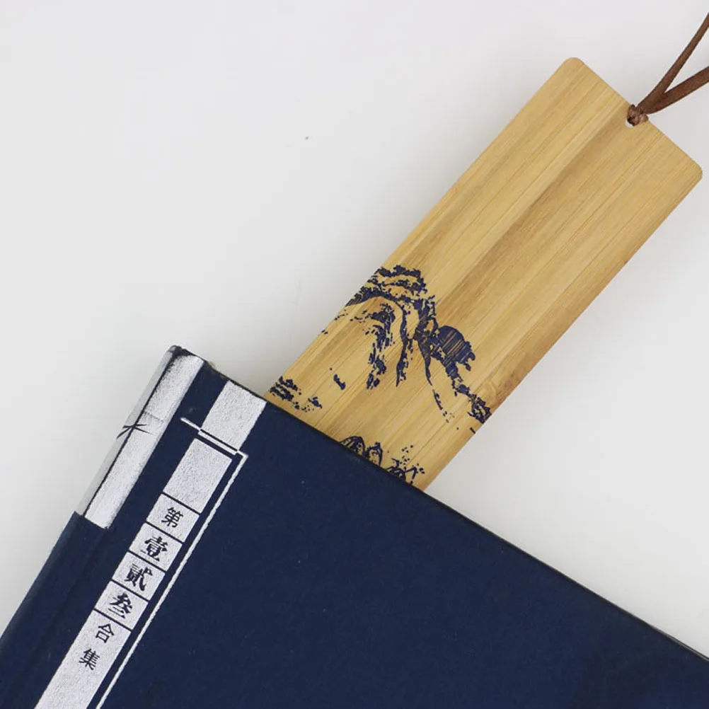 

24pcs Bamboo Bookmarks Stylish Creative Tags Simple Blank Decorative Gift Student 12cm x 3cm DIY Smooth Edges Round Corners