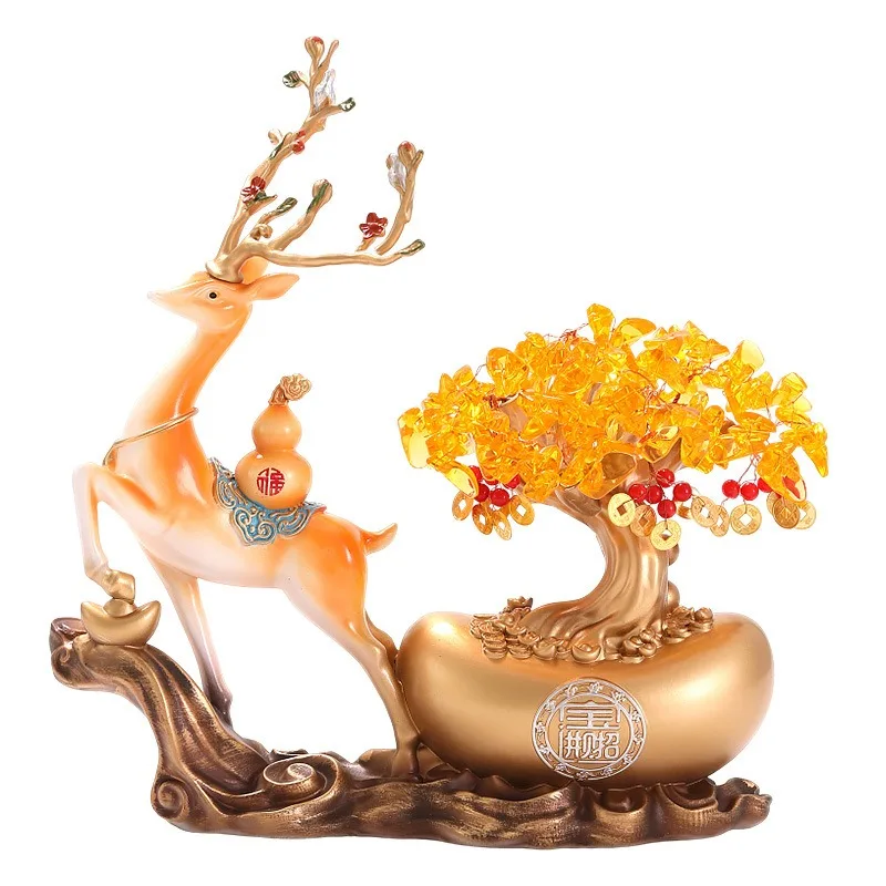 Yuanbao-Hirsch-Ornamente, Einweihungsgeschenke, Kristall-Glücksbaum, Einrichtungsgegenstände für das Wohnzimmer, Dekorationen für den Weinschrank