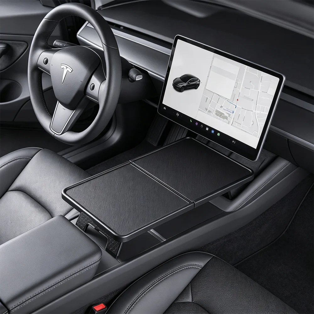 For Tesla Model 3 Highland Model YL Y Juniper Launch Foldable Eating Food Table Tray Center Console Organizer Car Accessories