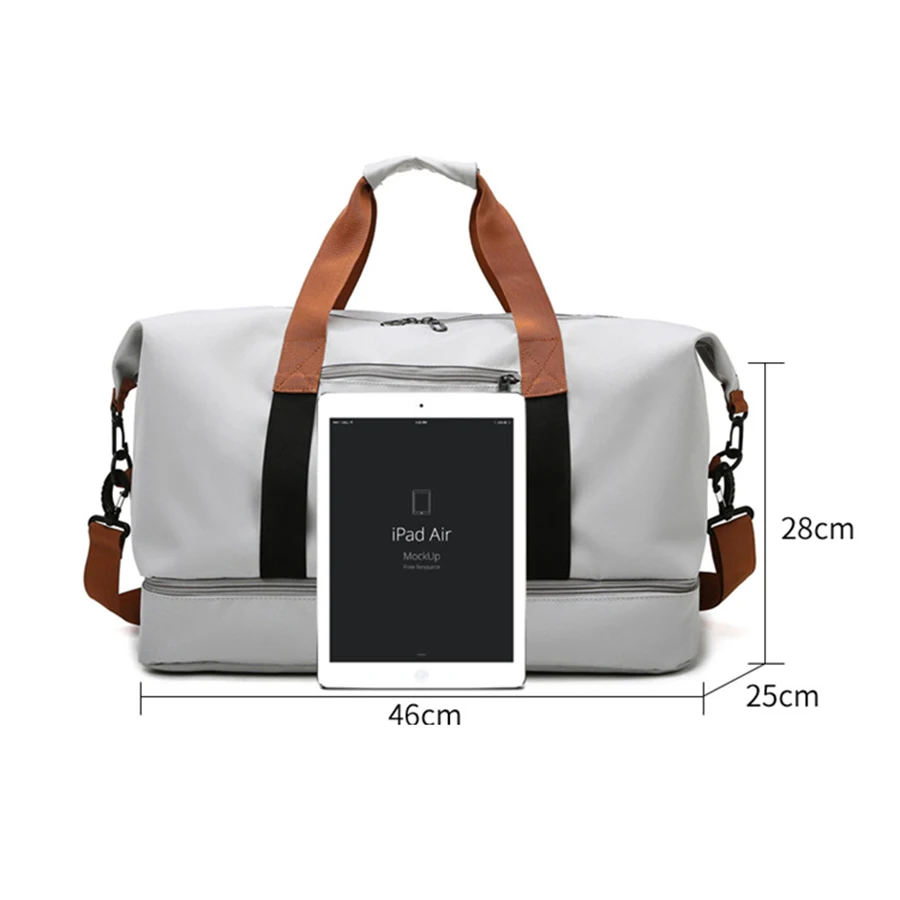 Borsa da viaggio Uomo Donna Bagaglio a mano di grande capacità Separazione asciutta e bagnata Borsa da fitness sportiva Pacchetto da viaggio per brevi distanze