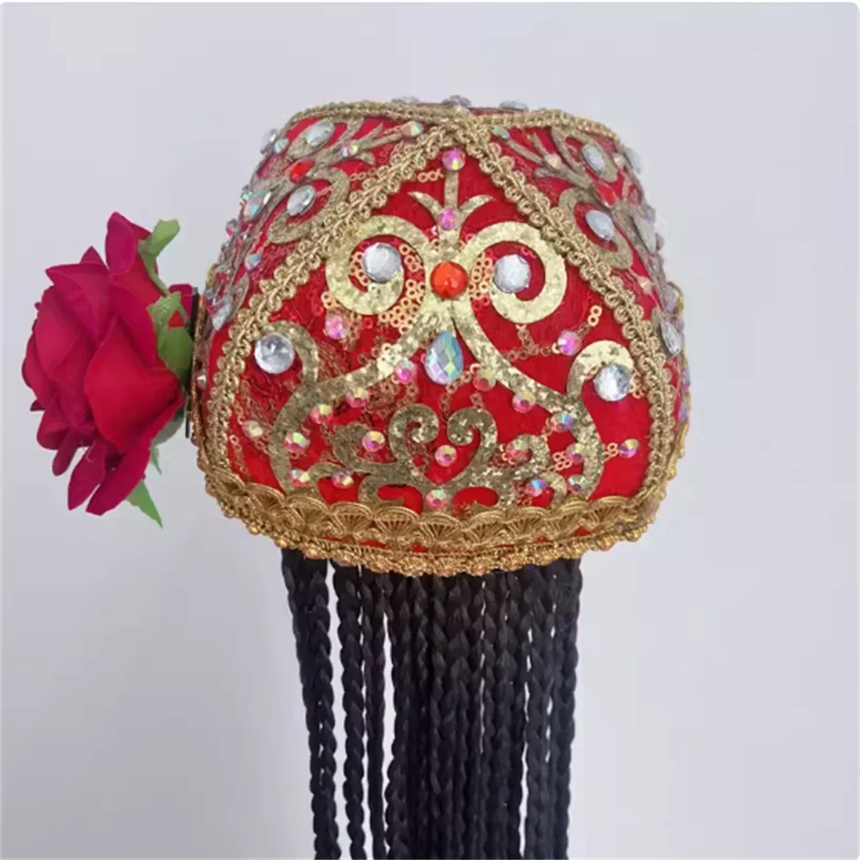 Uyghur Dance Headwear Wig Small Debate Ethnic Headwear