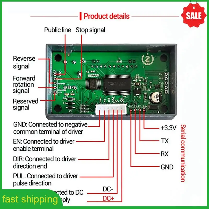 

A010 3X ZK-SMC01 Драйвер и контроллер шагового двигателя постоянного тока 5-30 В Плата управления скоростью обратного импульса Программируемый ПЛК с последовательным портом