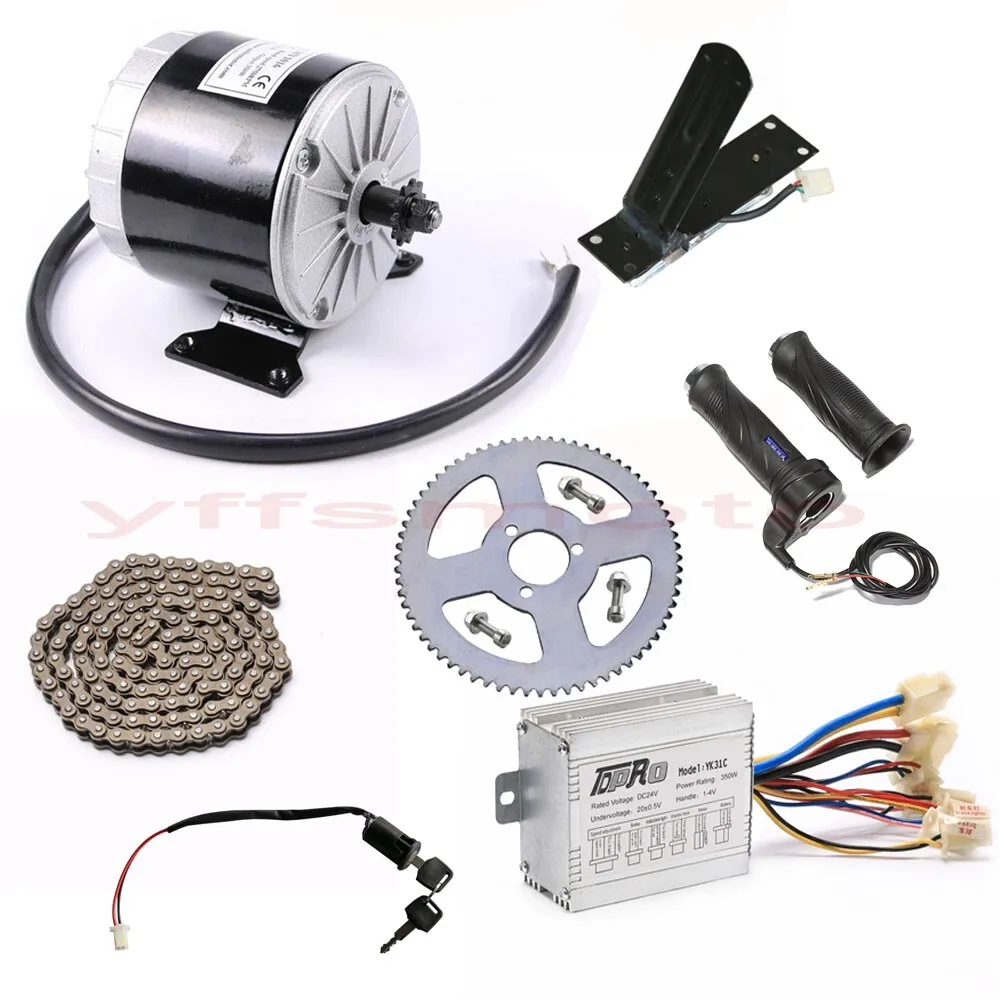 25H 11T 24V 350W Electric DC Brushed Motor+Controller+Pedal+Chain for Go Kart Cart ATV