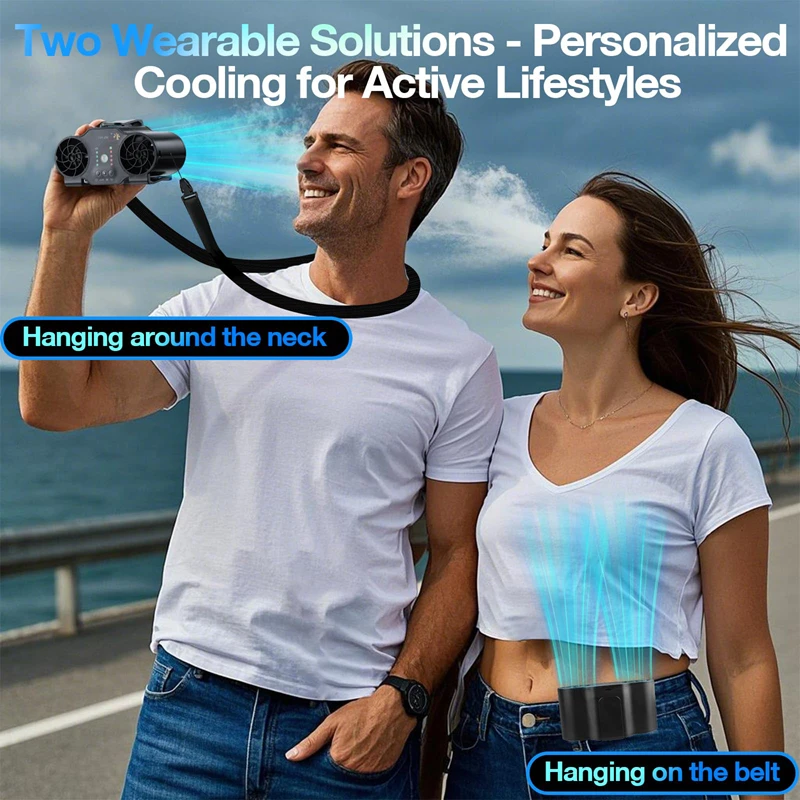 Xiaomi Waist Fan Dual Vents Powerful Portable Waist Clip on Fan for Shirt 20000mAh with 4 Speeds Outdoor Camping Travel Fishing