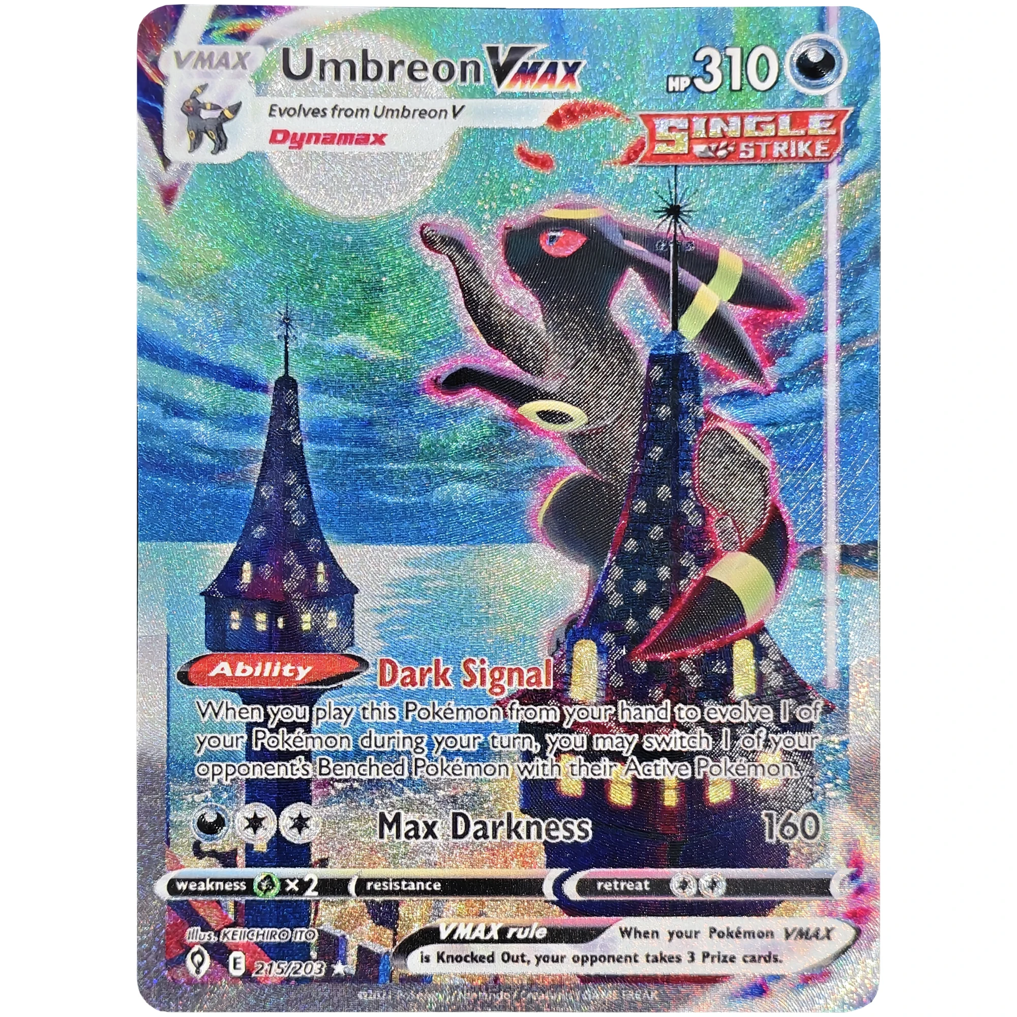 Hoge kwaliteit PTCG Engelse Team Rocket's Mewtwo zeldzame textuur flashcard Lugia Umbreon Mew DIY zelfgemaakte anime verzamelkaart