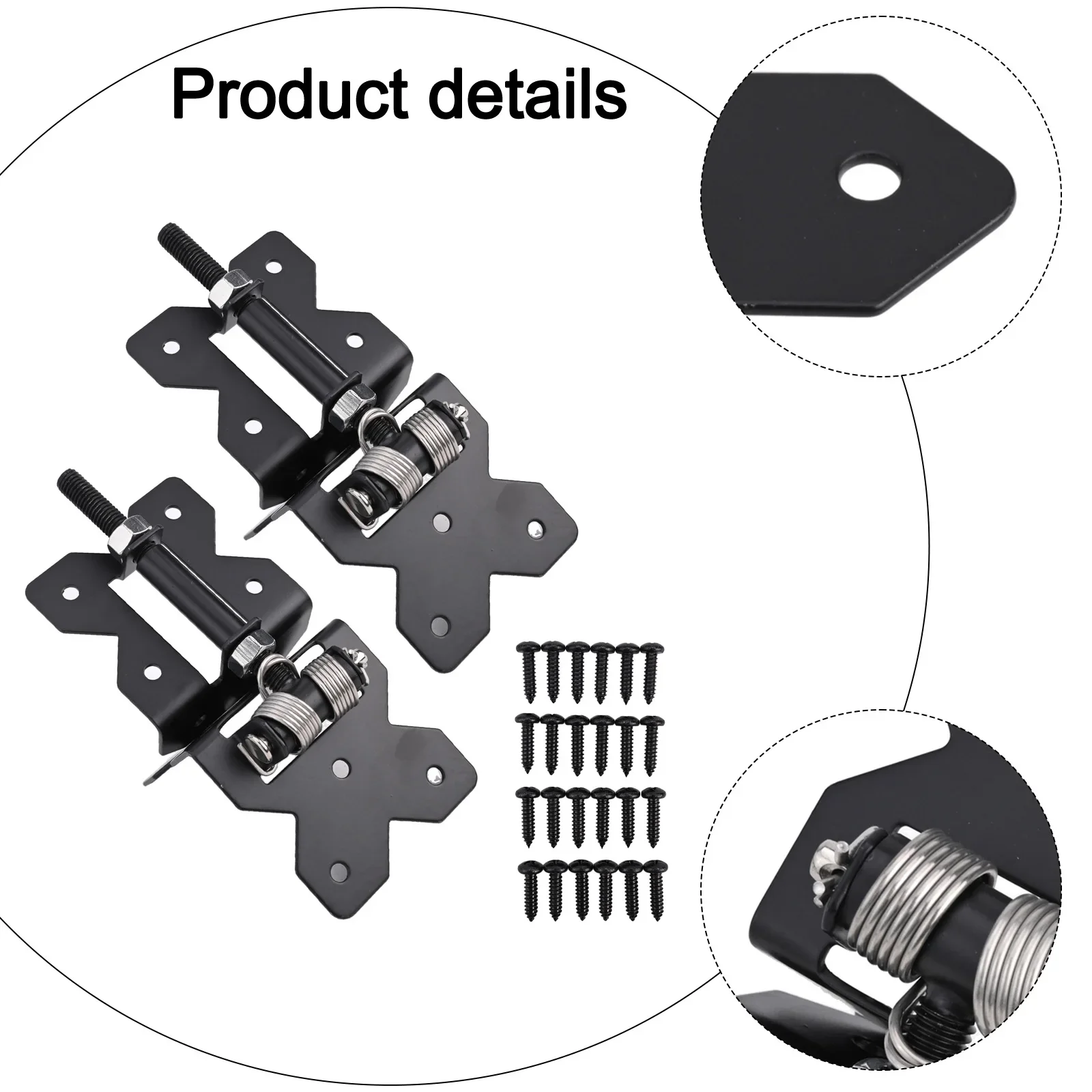 Self Closing Gate Hinge Heavy Duty Gate Hinge For Outdoor Vinyl Or Wood Fence - Adjustable Swing Gate Hinge Soft Door Closer