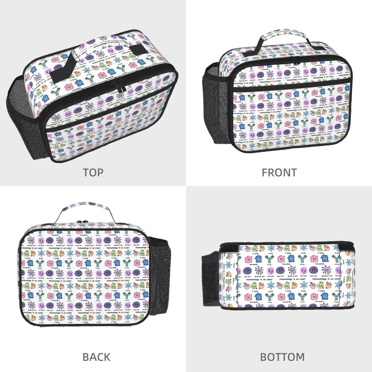 Immunology Is So Cute Version 2 Insulated Lunch Bag for Women Children Portable Food Boxes Thermal Lunch Box Tote