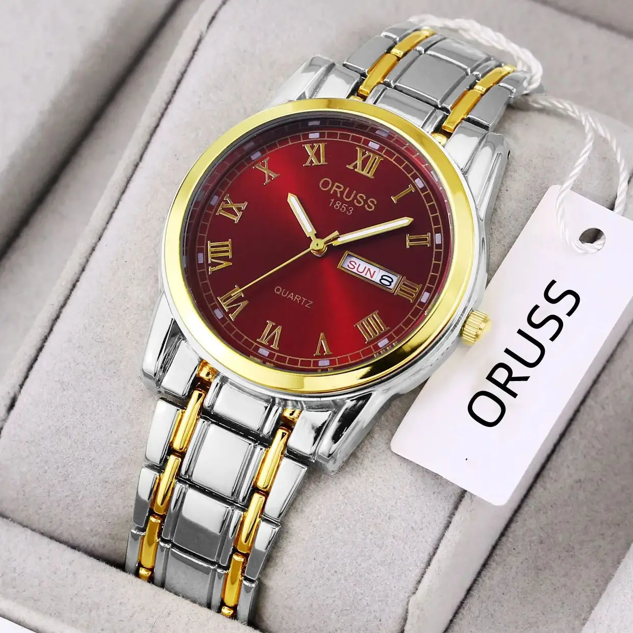 New couple watch Upscale Romantic fashion double calendar simple watch Retro Chinese red durable durable pair of watches