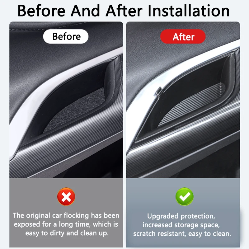 QHCP Car Door Storage Box Door Handle Storage Tray Silicone Door Organizer Container Fit For Toyota Harrier Venza 2022 Accessory - Image 2