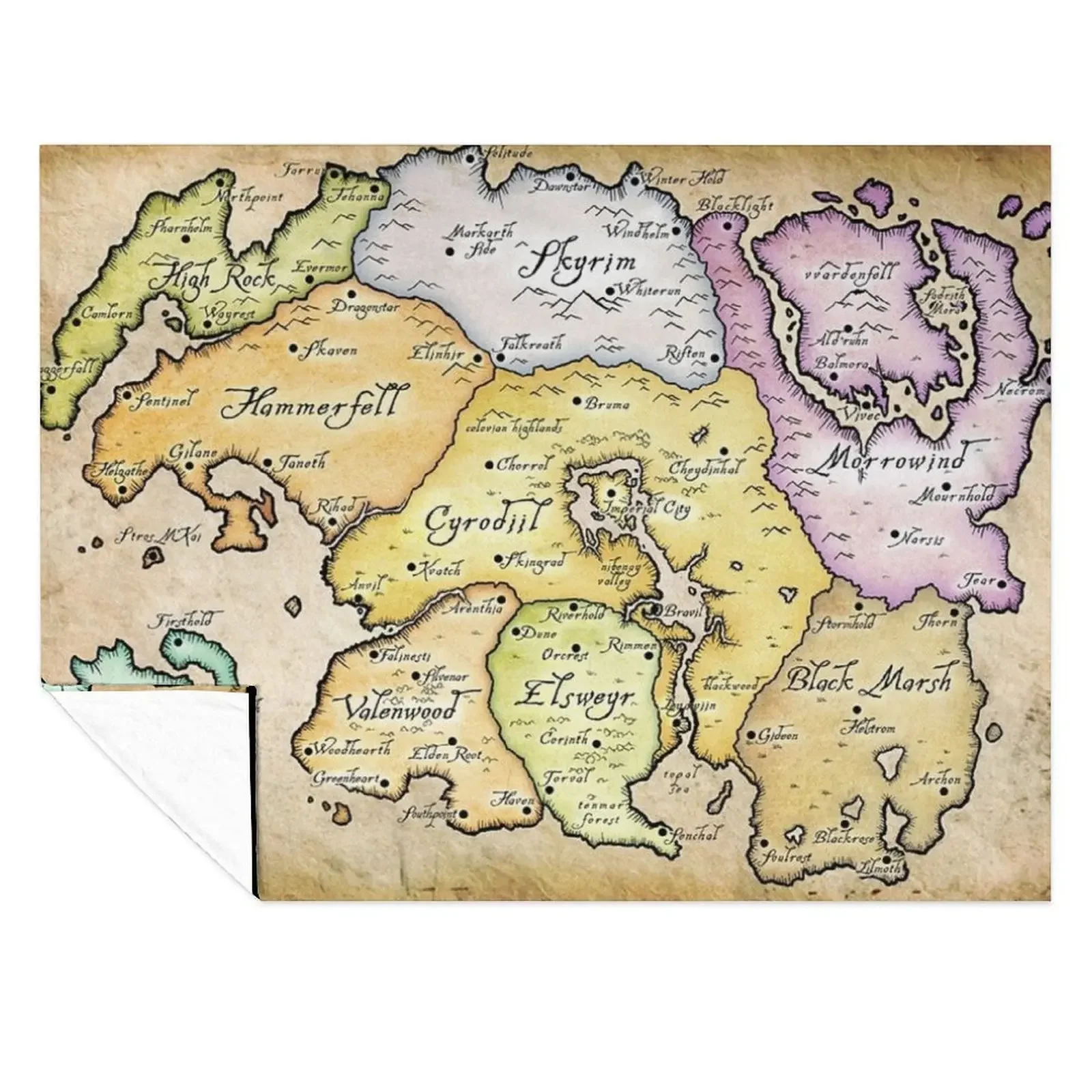 

Map of Tamriel Throw Blanket sofa bed Retros Beautifuls Winter beds Blankets