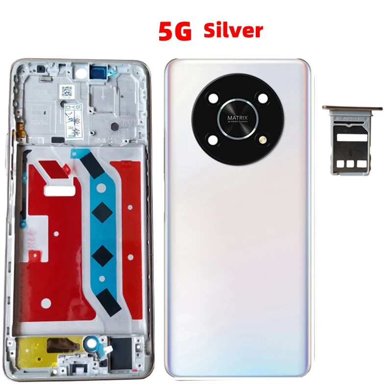 Full Housing Chassis For Honor Magic4 Lite 5G/4G LCD Front Frame + Rear Back Battery Cover Housing With Volume Button + Sim Tray