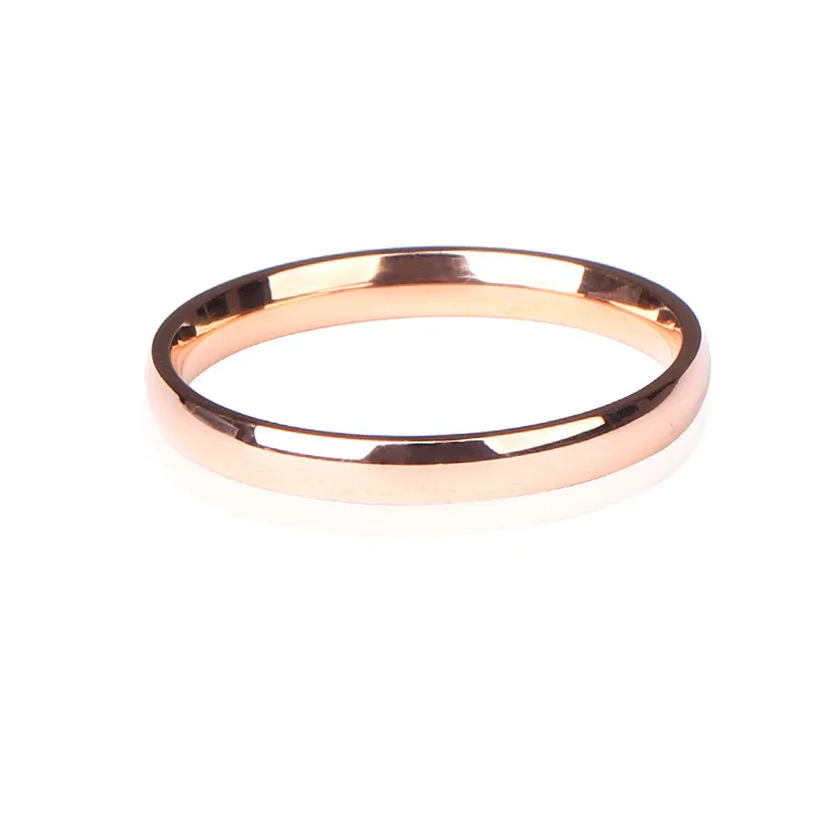 3mm Gold Color Smooth Light Stainless Steel finger rings for women wholesale