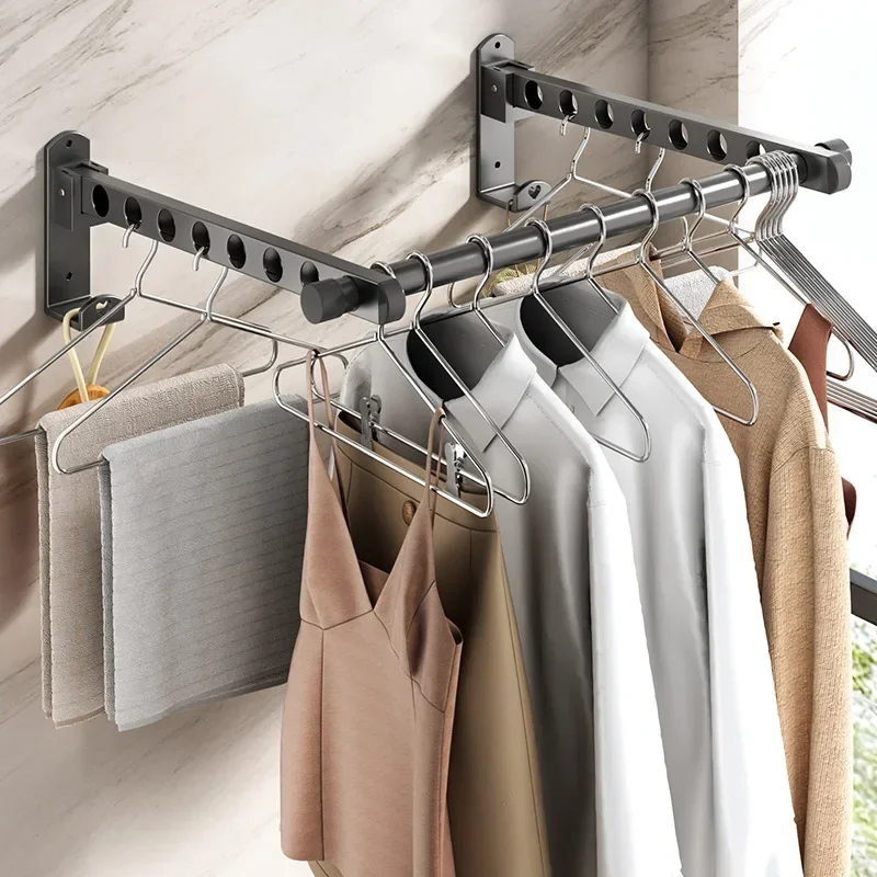 Wandmontierter Kleiderhaken, neuer Kleiderschrank, langlebiger, klappbarer, einziehbarer Haken aus Edelstahl für Zuhause – Detail 2