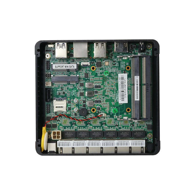 Fanless Industrial Mini PC Intel Celeron J6412 6x 2.5G Ethernet 1x Mini PCIe Support Windows Linux EXSI Pfsense OpenWrt