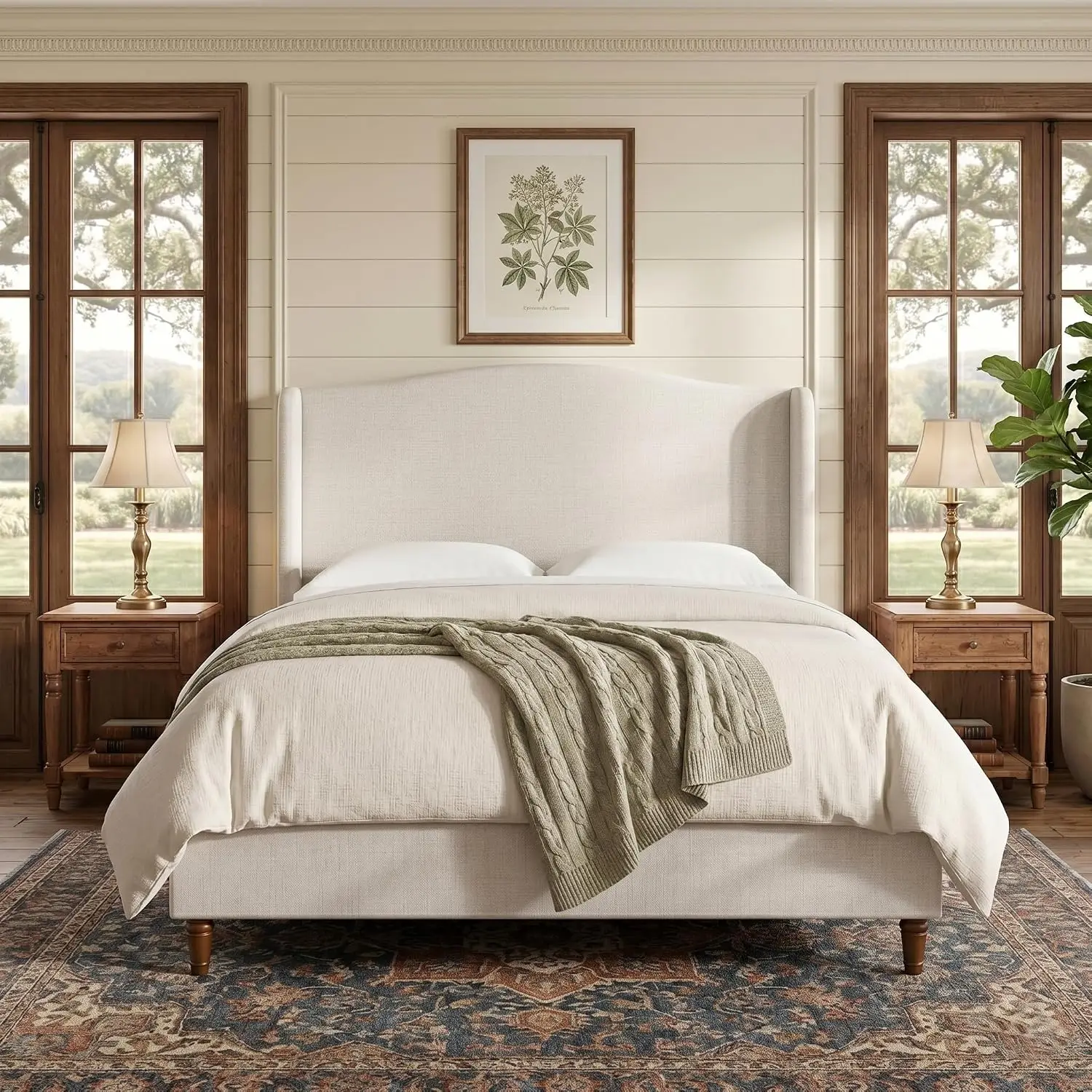 Upholstered Wingback Bed Frame 54