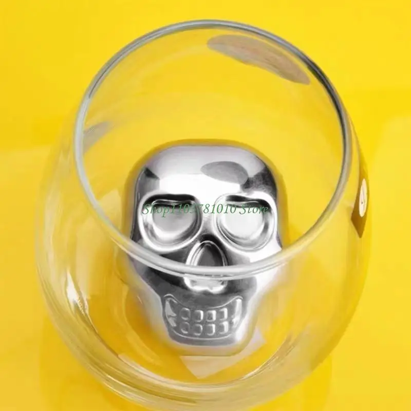 U55D Stainless Steel Skull Head Shaped Stones Reusable Coolers