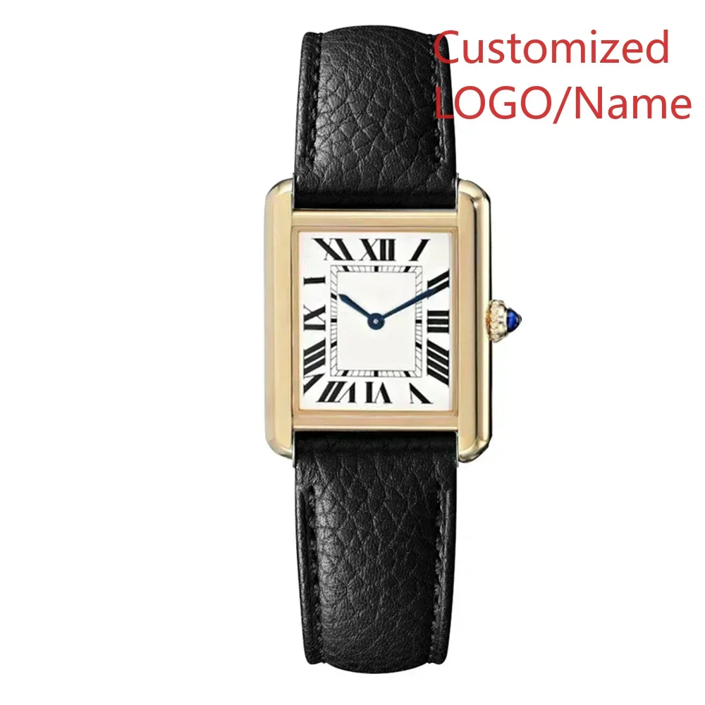 Спортивные мужские и женские кварцевые часы для танков Relogio Masculino, золотые, серебряные, черные кожаные женские часы по индивидуальному заказу