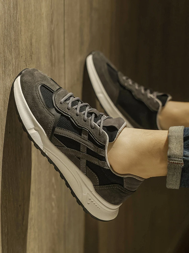 

Men's Spring 2026 Fashionable Casual Running Shoes Anti-Slip Sport Thick Bottom Heightening Dad Shoes Comfortable Breathable