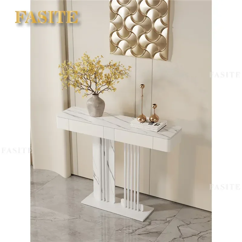 For Italian Light Luxury High End Design Creative Household Entrance Table End View Platform Aisle Decorative Art Rock Slab