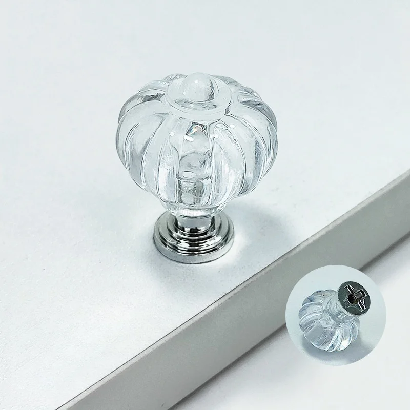 10 قطع مقابض كريستال أكريليك - أشكال الماس/الفانوس/الزهرة | تصميم شفاف للخزائن/الأدراج/خزانة الملابس #4