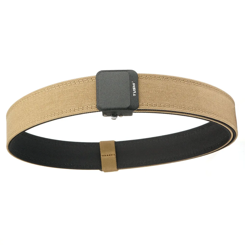 TUSHI Nylon-Hartgürtel für Herren, automatische Metallschnalle, Outdoor-EDC-IPSC-Zubehör, große Größe 120–150 cm, Militärgürtel – Detail 15