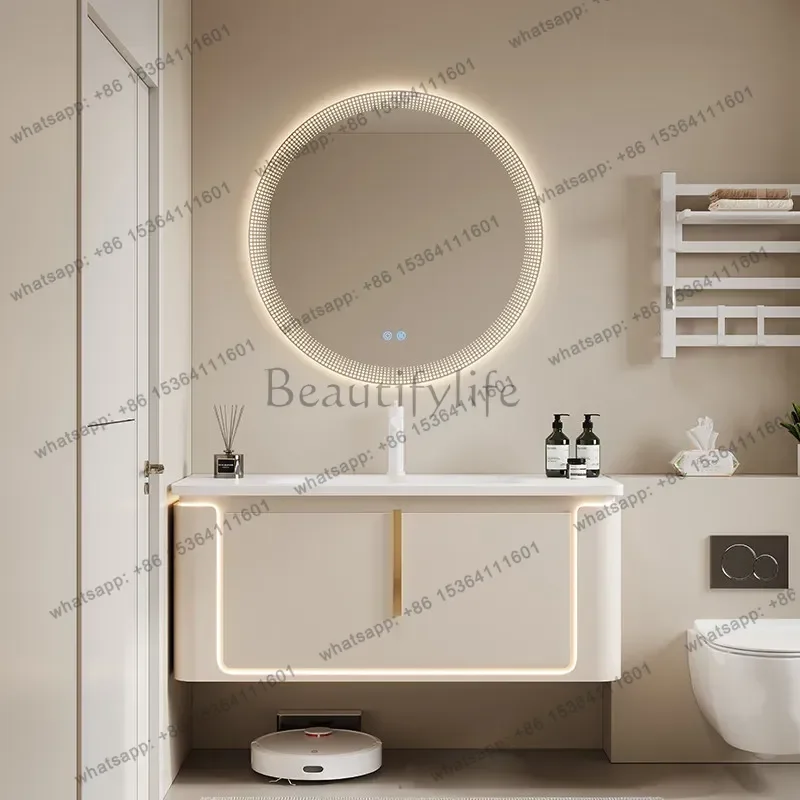 

Integrated basin small apartment bathroom cabinet combination oak paint washbasin washbasin cabinet