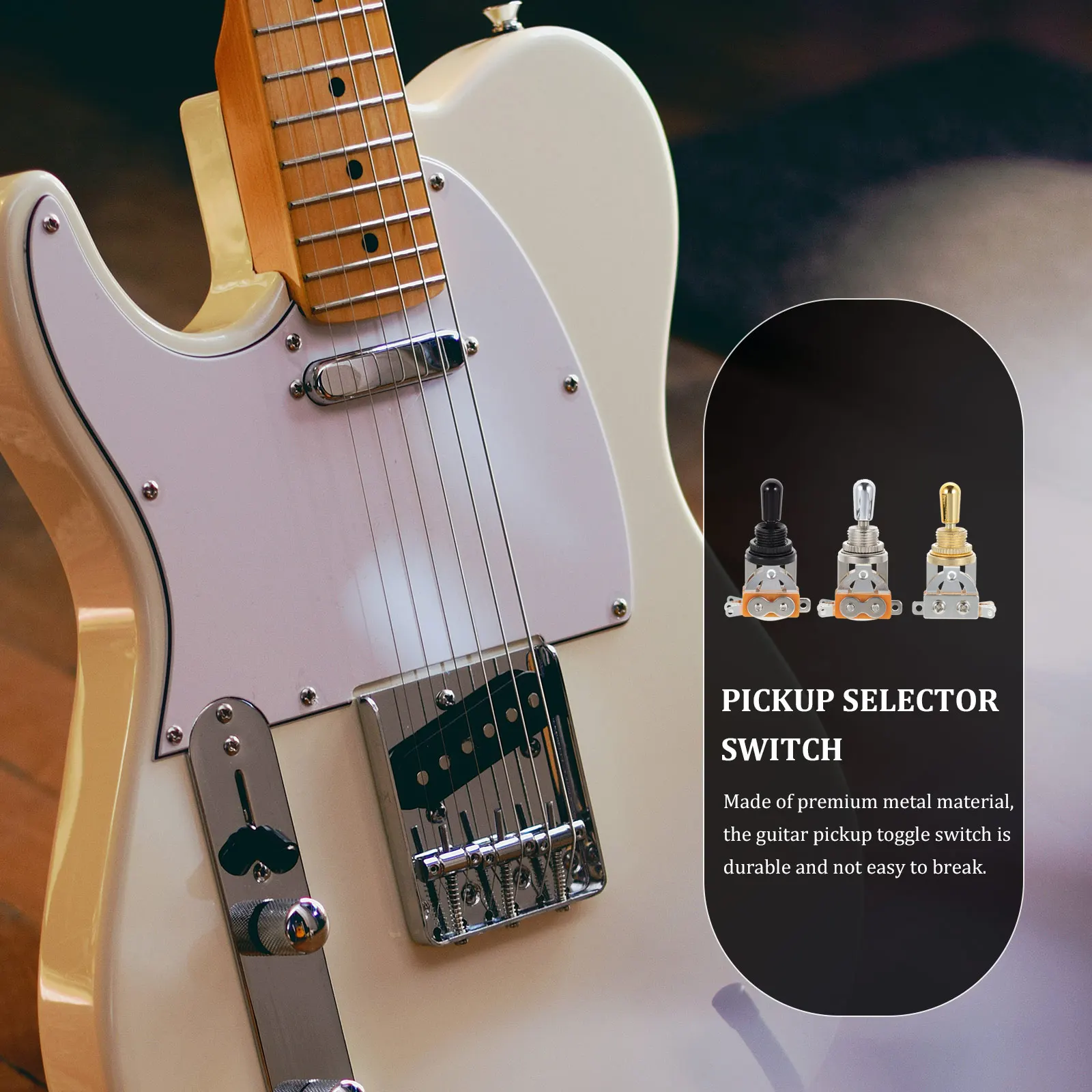 

3 Pcs Pickup Switch Guitar Accessories Head Toggle Electric Part Way for Selector