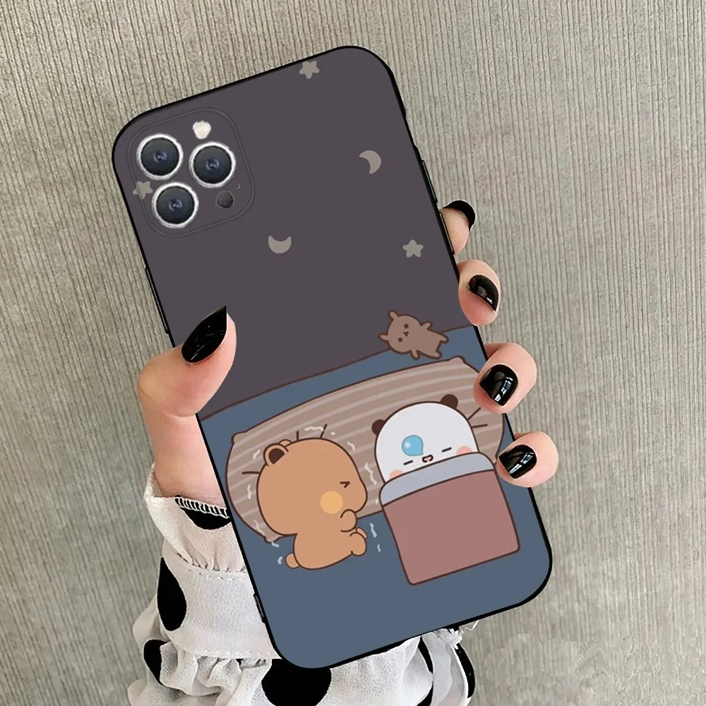 Cartoon Bear BUBU DUDU Phone Case For iPhone 15,14,13,12,11,Plus,Pro Max,XS,X,XR,SE,Mini,8,7 Soft Silicone Black Cover