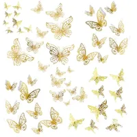 48 Pcs Butterfly for Gift Packing Decorative 3d Butterflies Decals Flower Arrangement Wall Paper Ornament DIY Wrapping
