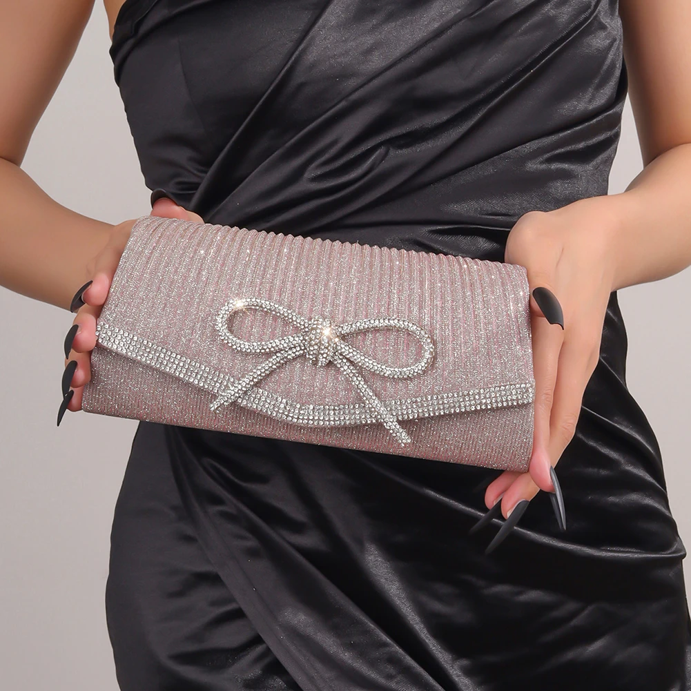 

Women Evening Envelope Handbag Prom Sequin Clutch Purse Chain Shoulder Cross Body Bag Wedding Glitter Rhinestone Hobo Bag