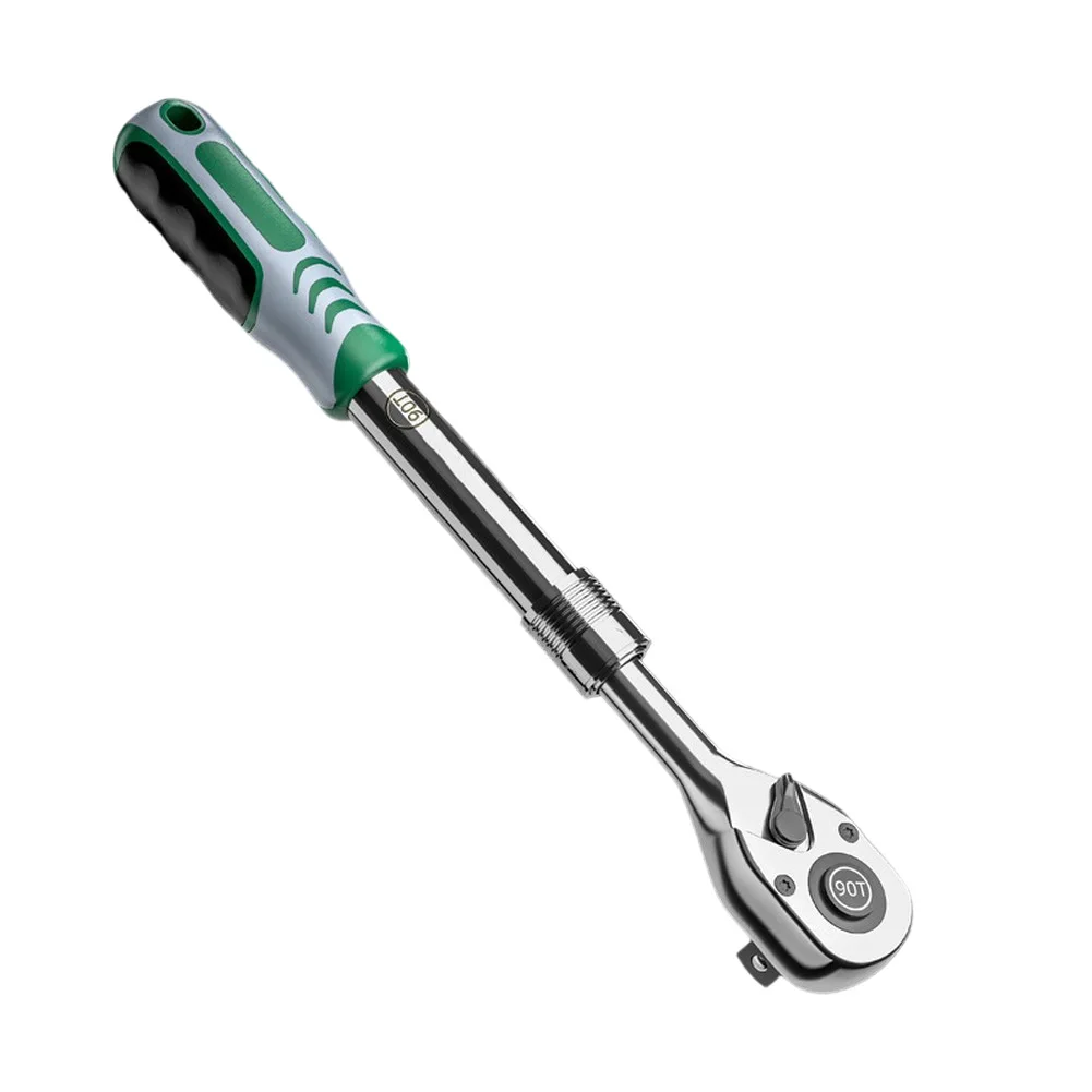Retractable 1/2 Ratchet Wrench with Adjustable Length for Quick Release and Secure Fit for Enhanced Work Efficiency