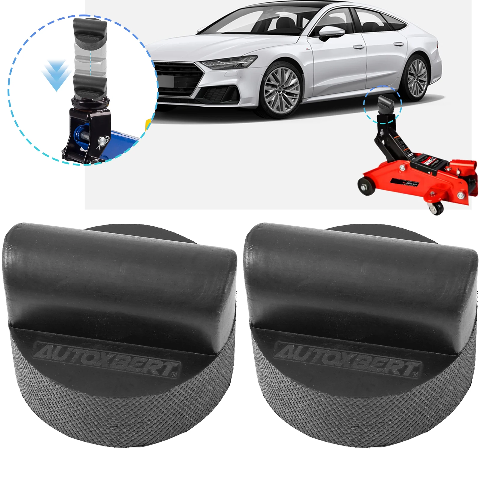 2er-Set Wagenheber-Gummipads, rutschfester Adapter, Stützblock, Hebewerkzeug für Audi A6 Quattro A7 R8 RS6 RS7 S6 S7 TT Wagenheberpunkte