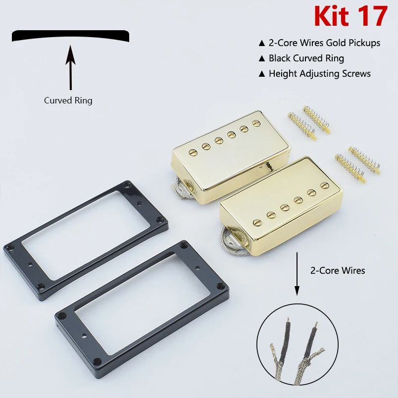 1 set originele echte Epi Standard PRO elektrische gitaar Alnico humbucker pick-up nikkel / gouden cover