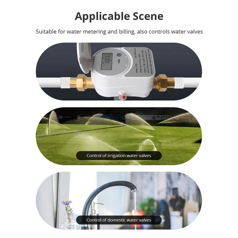 B29C-Tuya Zigbee Ultrasonic Water Meter DN15 With Valve LCD Display Water Quantity Flow Consumption Measure IP68 Waterproof