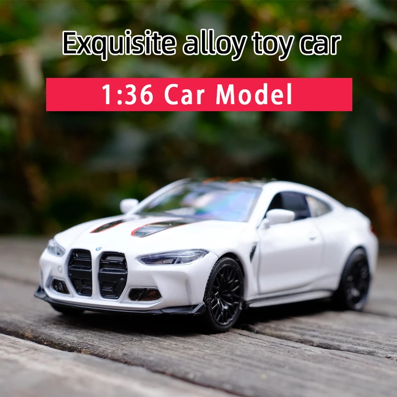 RMZ CITY 1:36 BMW M4 CSL Sport Car Alloy Diecast Car Model Toy With Pull Back For Children Gifts Toy Collection