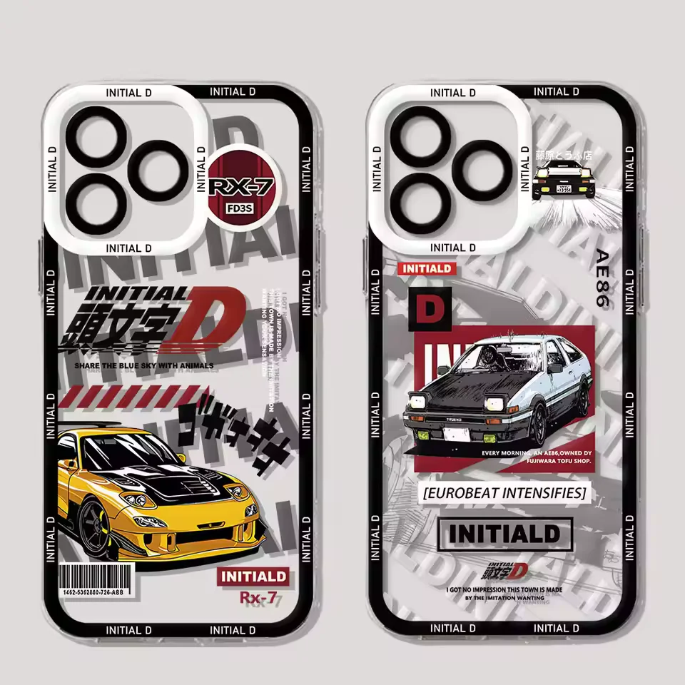 Anime Initial D AE86 Dream Car Cool For iPhone Case 16 15 14 13 12 11 Pro XR XS Max 7 8 Plus Phone Shockproof Y2K LOL Cover