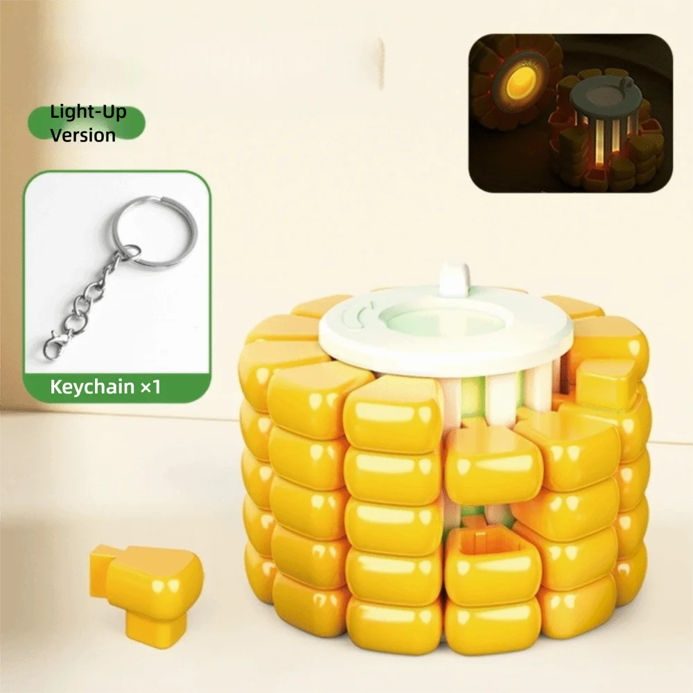 

Brain Burning With Light 3D Puzzle Pendant Stress Relieving Multi Change Corn Magic Cube 3D Jigsaw Puzzle Adult