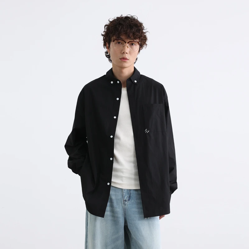 

Autumn Men Japanese Korean Streetwear Fashion Loose Casual Long Sleeve Pure Cotton Shirt Campus Boys Oversize Shirts Blouses