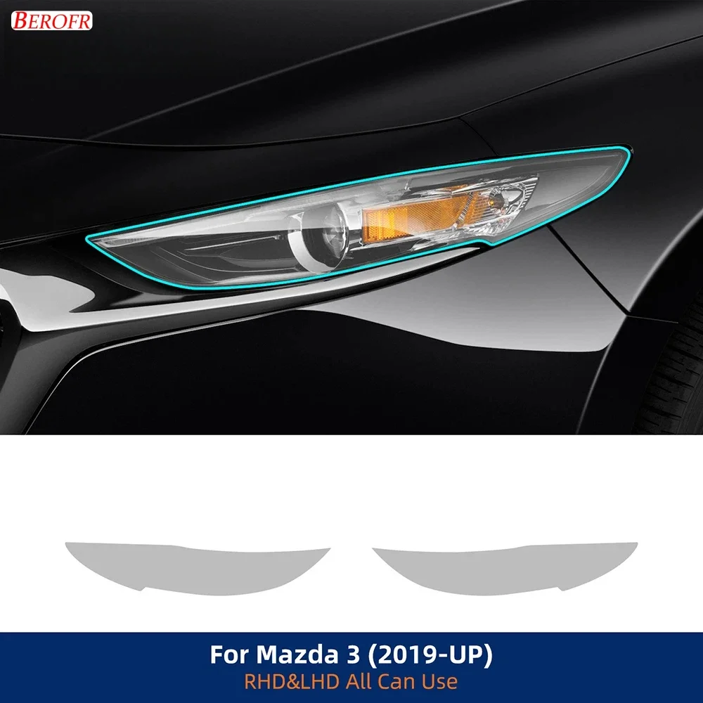 

Car Headlight Film for Mazda 3 2019-up Paint Protection Sticker Anti-scratch Exterior TPU PPF Transparent Smoked Black Repair