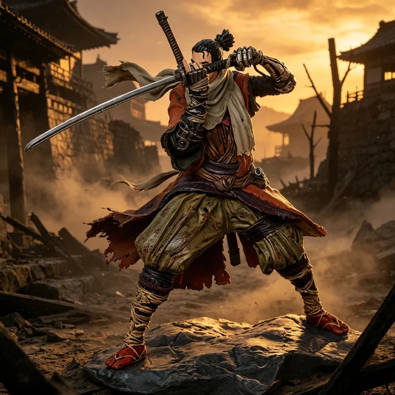 20cm Sekiro Model Shadows Die Twice Wolf Action Figure Anime GK Statue Figuras Toys PVC Collection Doll Ornament Gift for Fans