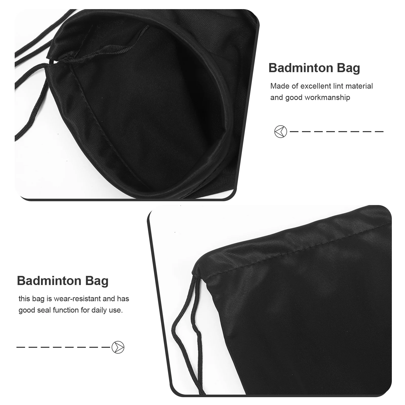 

Portable Badminton Racket Bag Lint Material Outdoor Durable Drawstring Carrying Pouch Single Shoulder Racket Organizer