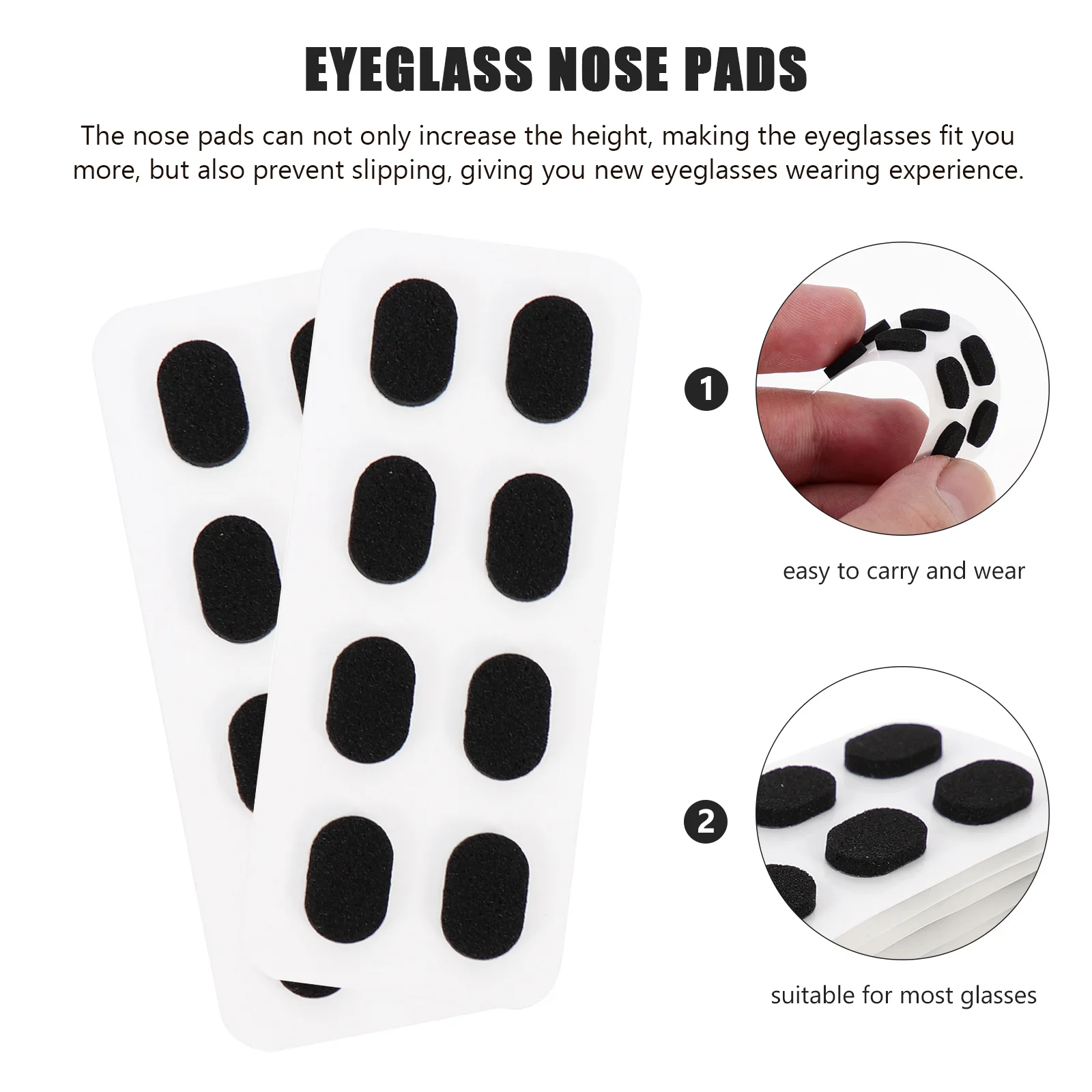 

80Pairs Comfortable Eyeglass Nose Pads Self-Adhesive Eva Anti-Slip Replacement Nose Cushions Durable Glasses Support