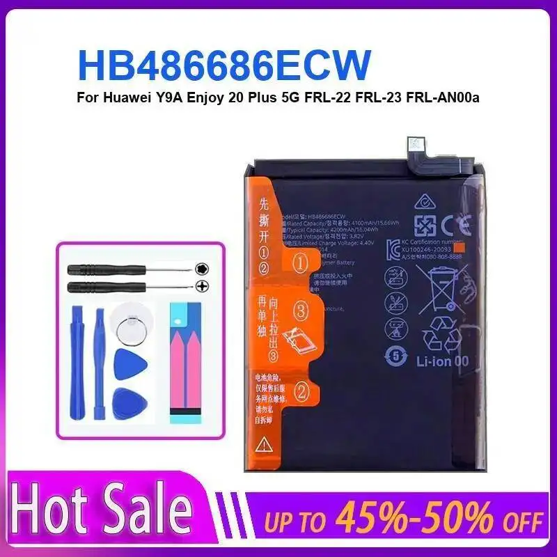 Mobile Phone Battery For Huawei Y9A Enjoy 20 Plus 5G Frl-22 Frl-23 Frl-An00a HB486686ECW 4200Mah  High Quality