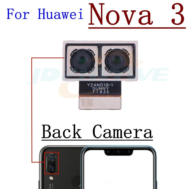 Original Rear Front Camera For Huawei Nova 3 3e 3i Backside Small Frontal Back Selfie Camera Module Flex Repair Spare Parts